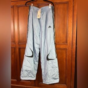 Adidas Women’s Track Pants MSRP $80 Teamgeist Size L Light Blue Black Three Stri